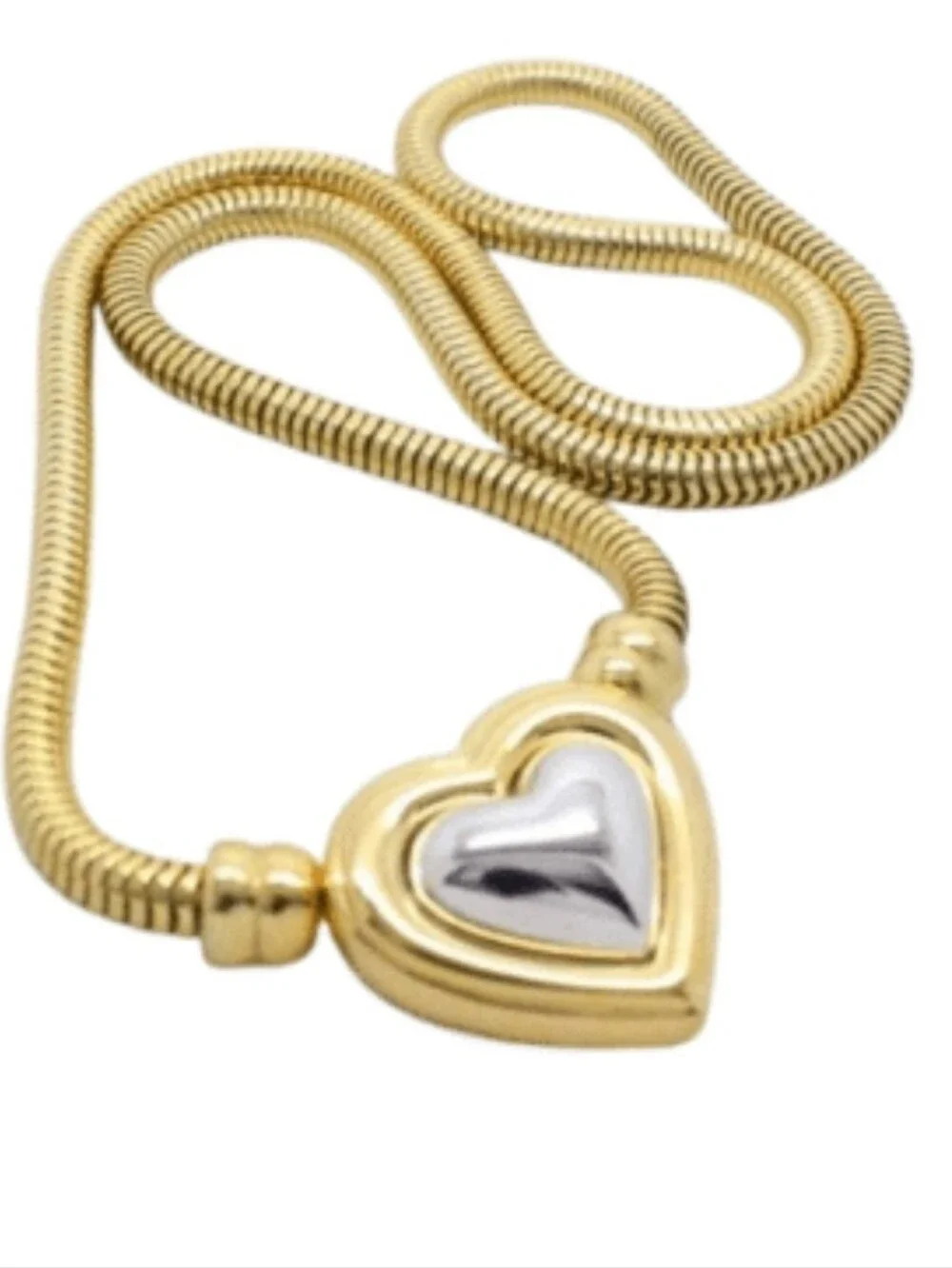 Vtg Joan Rivers Gold Tone Interchangeable Heart Pendant Necklace